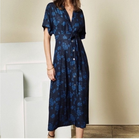Equipment Nauman button front floral dress